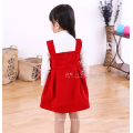 Flor vermelha de natal bebê menina vestido de colete novo estilo do bebê menina vestido de lã para 2-6 anos de idade